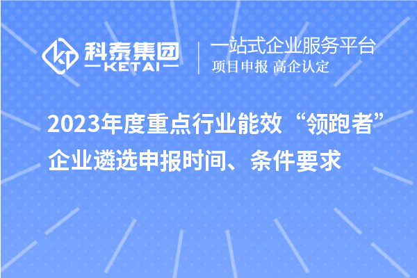 2023年度重點行業(yè)能效“領(lǐng)跑者”企業(yè)遴選申報時間、條件要求