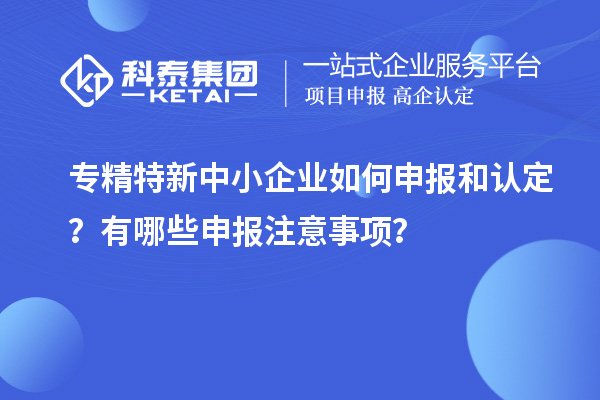 專精特新中小企業如何申報和認定？有哪些申報注意事項？