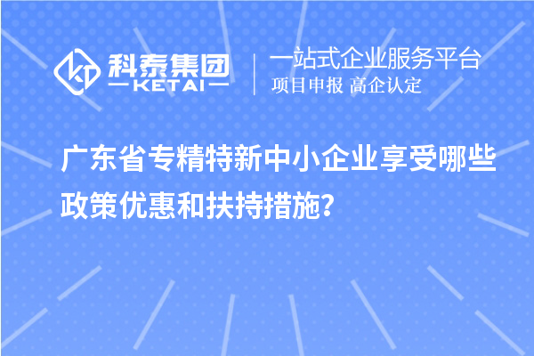 廣東省專精特新中小企業(yè)享受哪些政策優(yōu)惠和扶持措施？