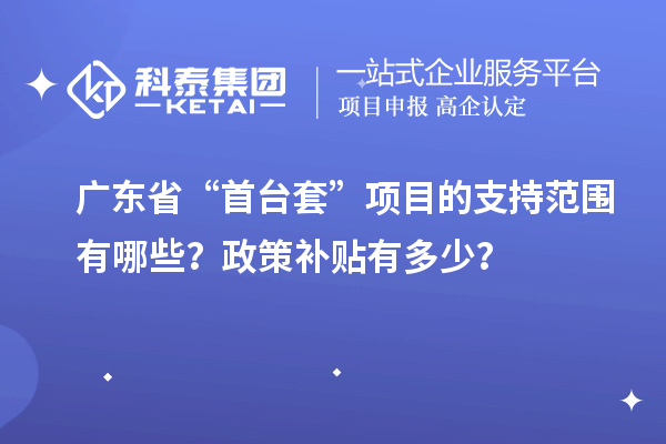 廣東省“首臺套”項目的支持范圍有哪些？政策補貼有多少？