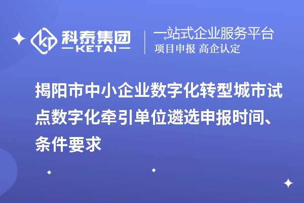 揭陽市中小企業數字化轉型城市試點數字化牽引單位遴選申報時間、條件要求