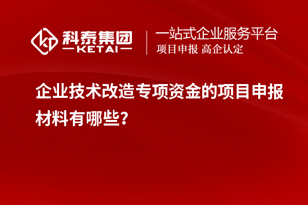 企業技術改造專項資金的項目申報材料有哪些？