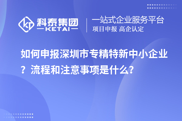 如何申報(bào)深圳市專精特新中小企業(yè)？流程和注意事項(xiàng)是什么？