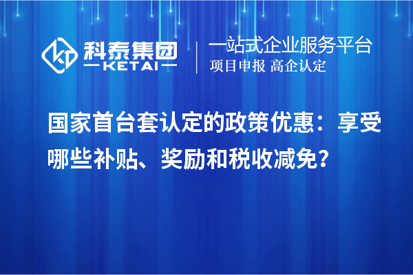 國家首臺套認定的政策優惠：享受哪些補貼、獎勵和稅收減免？