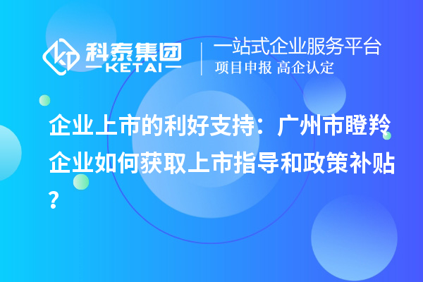 企業上市的利好支持：廣州市瞪羚企業如何獲取上市指導和政策補貼？