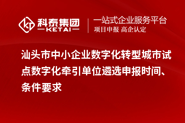 汕頭市中小企業數字化轉型城市試點數字化牽引單位遴選申報時間、條件要求