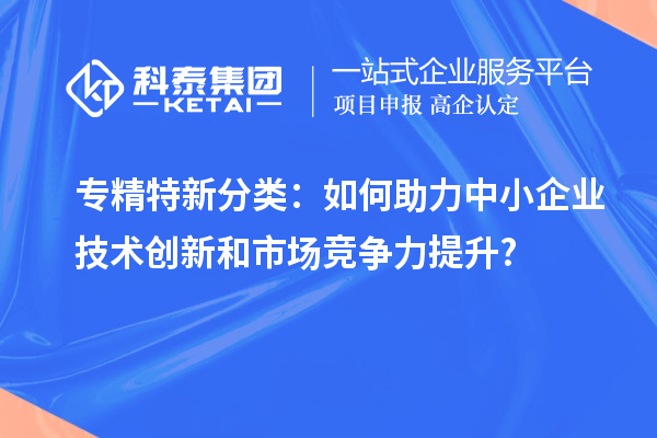 專精特新分類：如何助力中小企業技術創新和市場競爭力提升?