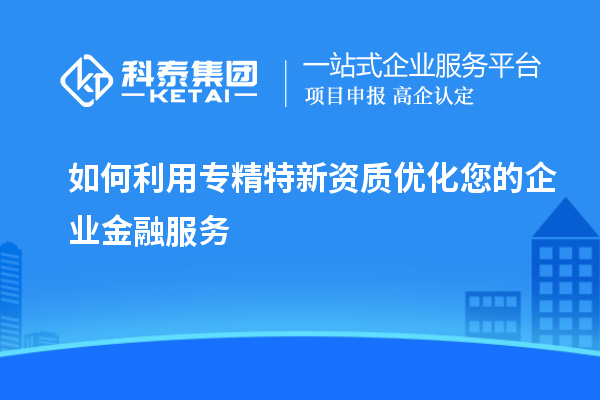 如何利用專精特新資質優化您的企業金融服務