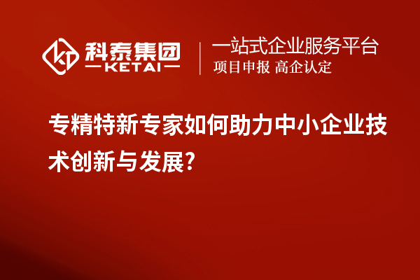 專精特新專家如何助力中小企業(yè)技術(shù)創(chuàng)新與發(fā)展?