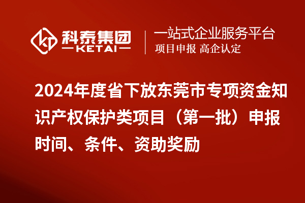 2024年度省下放東莞市專項資金知識產權保護類項目（第一批）申報時間、條件、資助獎勵