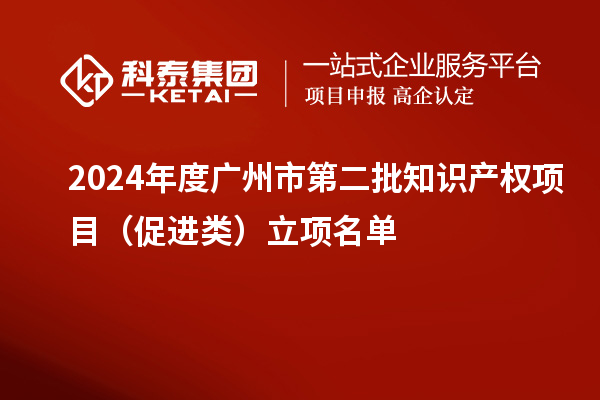 2024年度廣州市第二批知識產權項目（促進類）立項名單