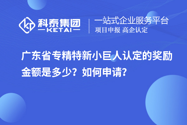 廣東省專精特新小巨人認(rèn)定的獎勵金額是多少？如何申請？