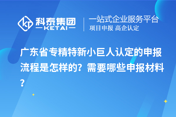 廣東省專精特新小巨人認定的申報流程是怎樣的？需要哪些申報材料？