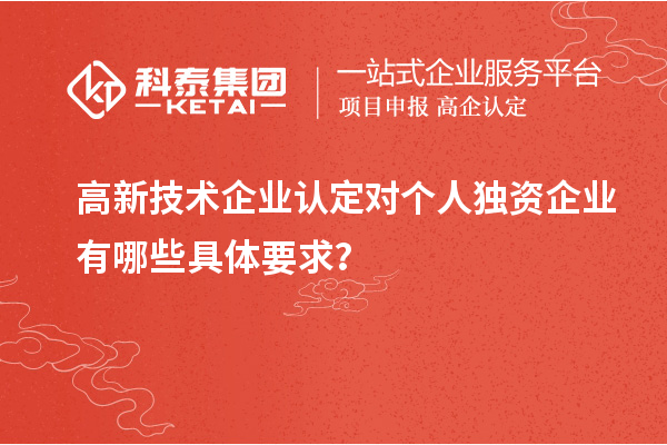 高新技術企業認定對個人獨資企業有哪些具體要求？