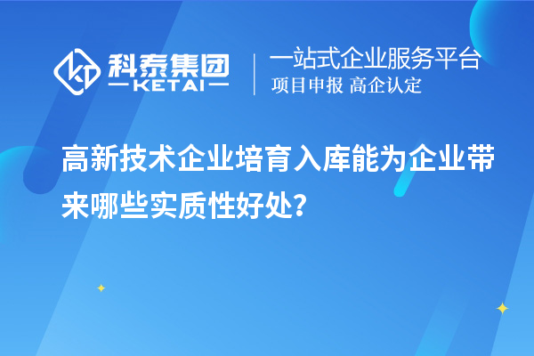 高新技術企業培育入庫能為企業帶來哪些實質性好處？