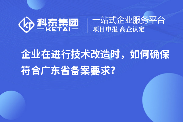 企業在進行技術改造時，如何確保符合廣東省備案要求？