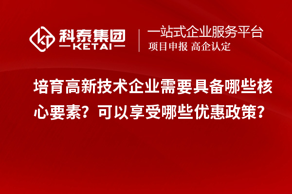 培育高新技術企業需要具備哪些核心要素？可以享受哪些優惠政策？