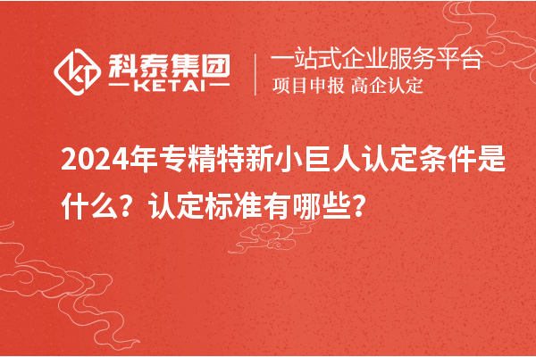 2024年專精特新小巨人認(rèn)定條件是什么？認(rèn)定標(biāo)準(zhǔn)有哪些？