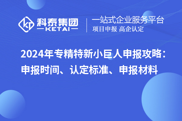 2024年專精特新小巨人申報(bào)攻略：申報(bào)時(shí)間、認(rèn)定標(biāo)準(zhǔn)、申報(bào)材料