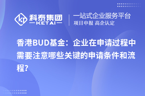 香港BUD基金：企業在申請過程中需要注意哪些關鍵的申請條件和流程？