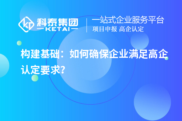 構建基礎：如何確保企業滿足高企認定要求？