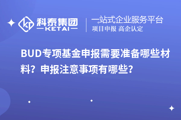 BUD專項基金申報需要準備哪些材料？申報注意事項有哪些？