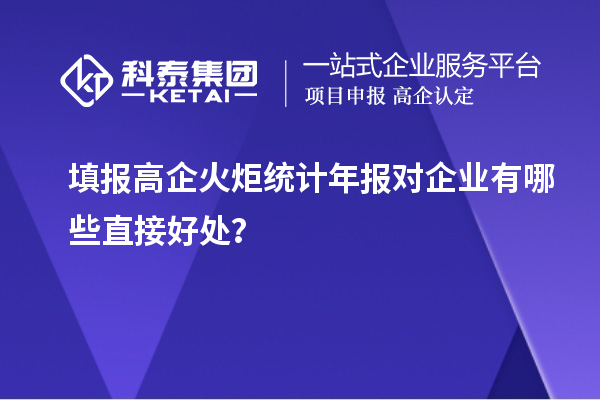  填報高企火炬統計年報對企業有哪些直接好處？