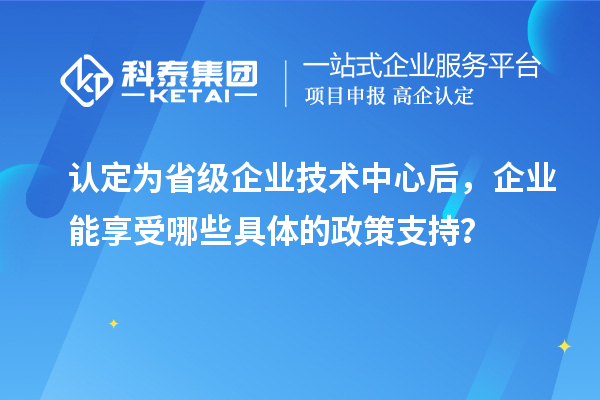 認定為省級企業技術中心后，企業能享受哪些具體的政策支持？