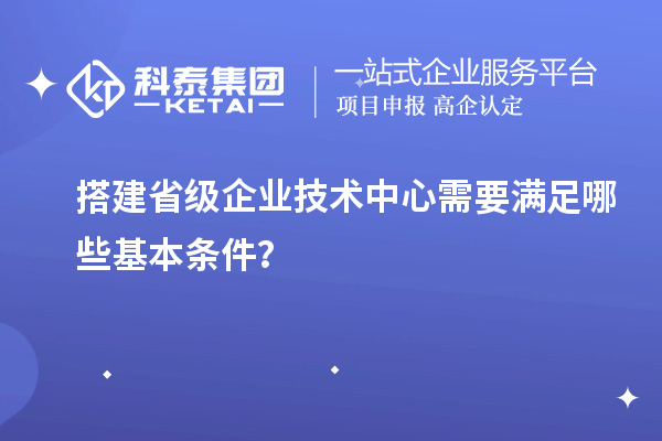 搭建省級企業技術中心需要滿足哪些基本條件？