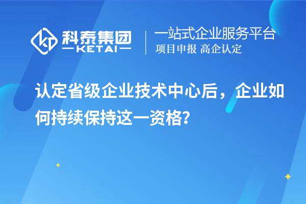 認定省級企業技術中心后，企業如何持續保持這一資格？