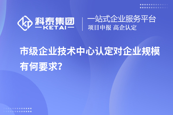 企業規模要求：市級企業技術中心認定標準解讀