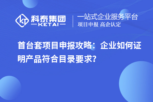 首臺套項(xiàng)目申報(bào)攻略：企業(yè)如何證明產(chǎn)品符合目錄要求？