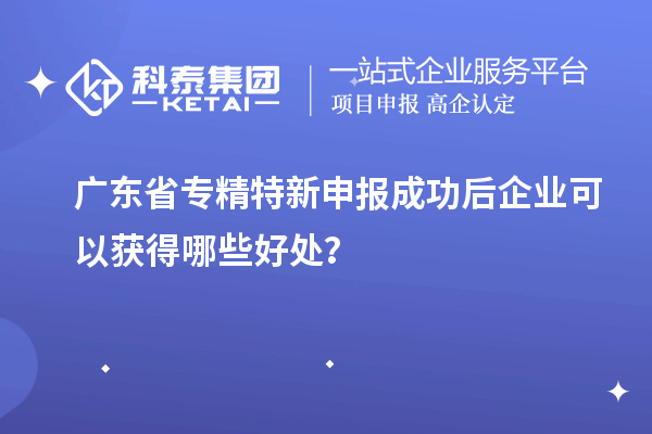 廣東省專精特新申報成功后企業可以獲得哪些好處？