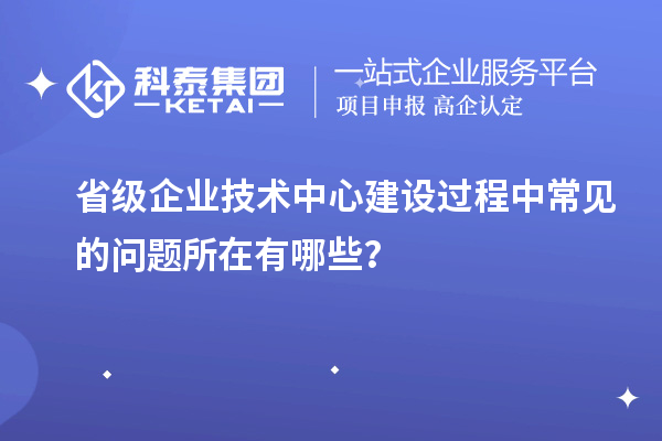 省級企業技術中心建設過程中常見的問題所在有哪些？