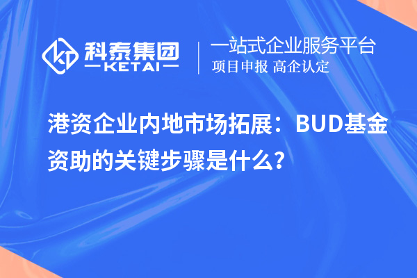 港資企業內地市場拓展：BUD基金資助的關鍵步驟是什么？