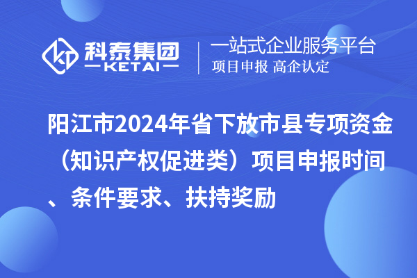 陽江市2024年省下放市縣專項資金（知識產權促進類）項目申報時間、條件要求、扶持獎勵