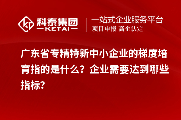 廣東省專精特新中小企業的梯度培育指的是什么？企業需要達到哪些指標？