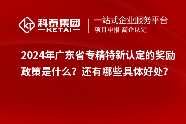 2024年廣東省專精特新認定的獎勵政策是什么？還有哪些具體好處？