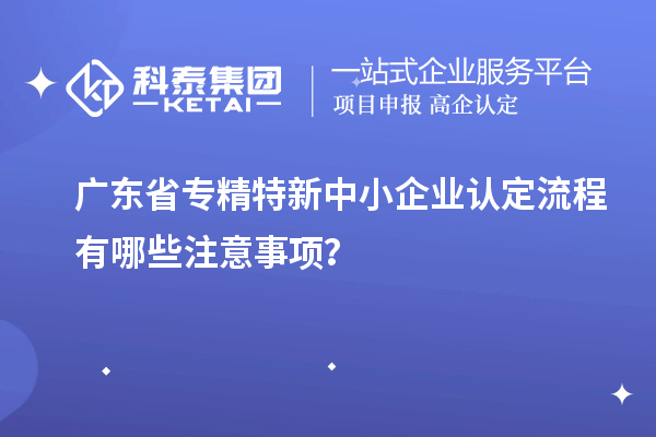 廣東省專精特新中小企業認定流程有哪些注意事項？