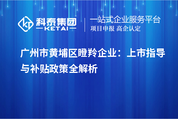 廣州市黃埔區(qū)瞪羚企業(yè)：上市指導(dǎo)與補貼政策全解析