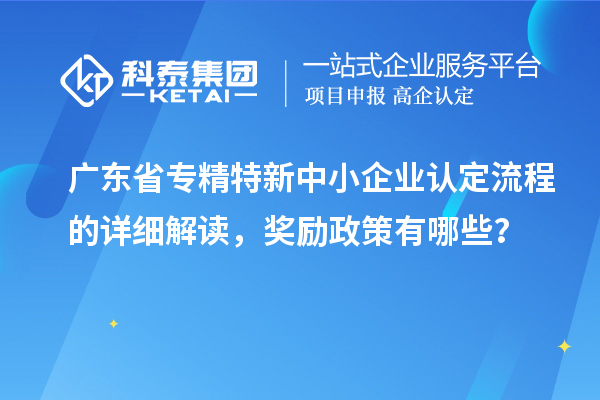 廣東省專精特新中小企業認定流程的詳細解讀，獎勵政策有哪些？