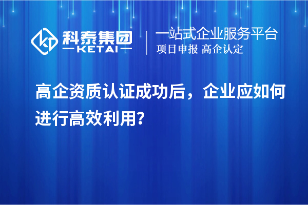 高企資質(zhì)認(rèn)證成功后，企業(yè)應(yīng)如何進(jìn)行高效利用？