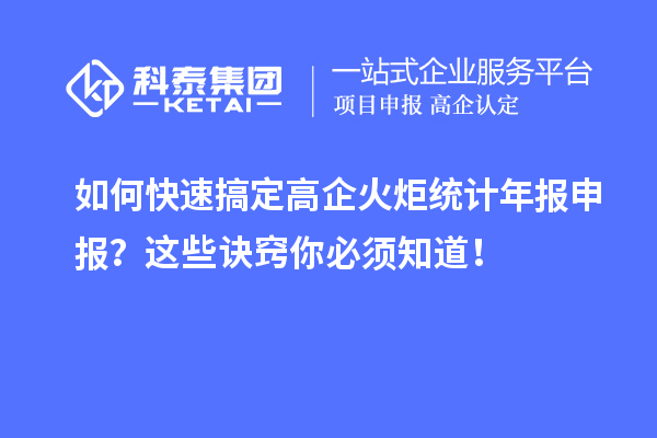 如何快速搞定高企火炬統計年報申報？這些訣竅你必須知道！