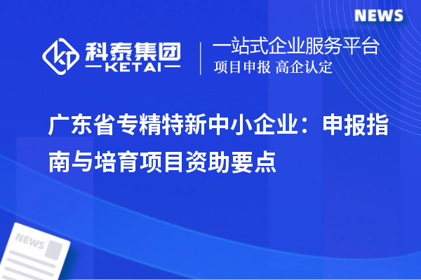 廣東省專精特新中小企業：申報指南與培育項目資助要點