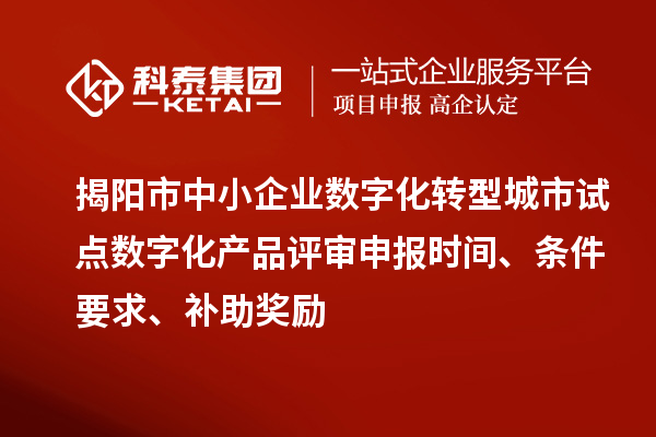 揭陽市中小企業數字化轉型城市試點數字化產品評審申報時間、條件要求、補助獎勵