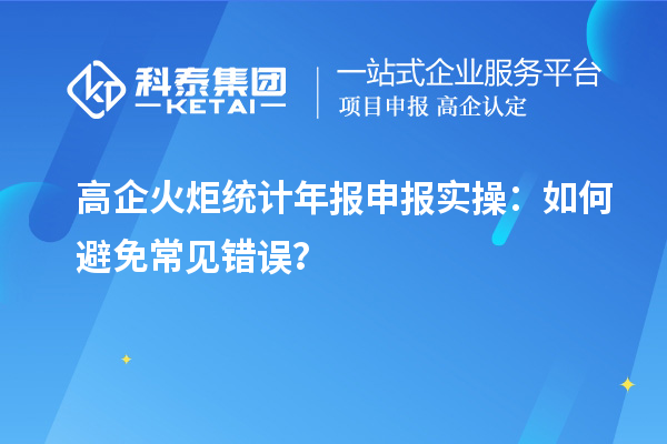 高企火炬統(tǒng)計年報申報實操：如何避免常見錯誤？