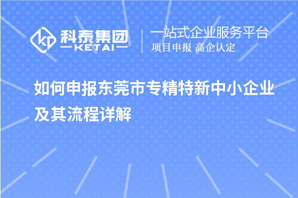 如何申報東莞市專精特新中小企業及其流程詳解