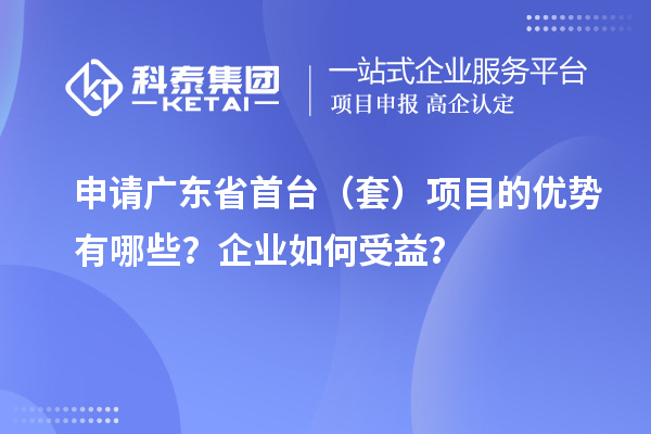 申請廣東省首臺（套）項目的優勢有哪些？企業如何受益？