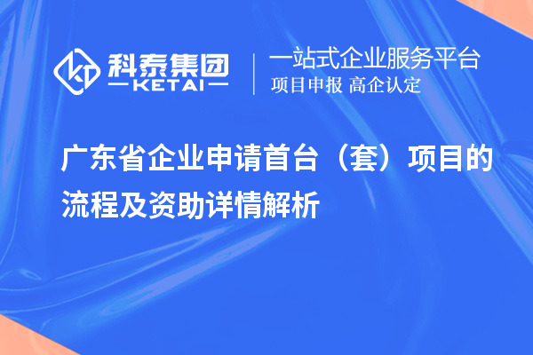 廣東省企業申請首臺（套）項目的流程及資助詳情解析