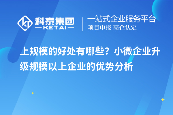 上規模的好處有哪些？小微企業升級規模以上企業的優勢分析